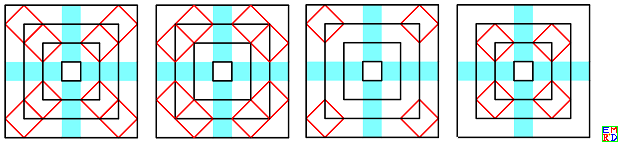 图1、7x7网格上的4种斜方图