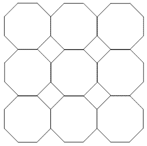 采用正八边形和正方形的铺法