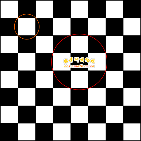 国际象棋最大黑圈圆