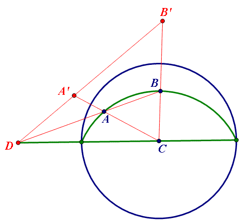 球极射影作图-两点确定一条直线.GIF